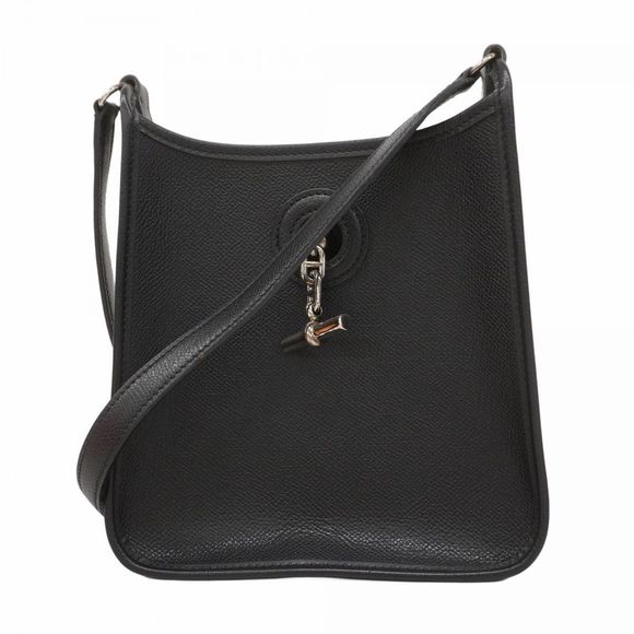 Hermès Vespa PM Shoulder Bag Epsom Leather Black Silver Hardware H Stamp Pre-own - Picture 1 of 16